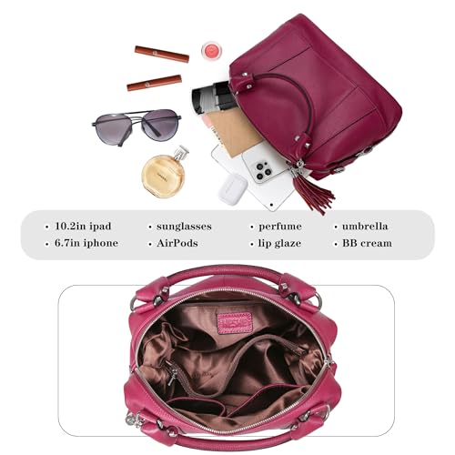 HESHE Women's Genuine Leather Crossbody Handbag F1819