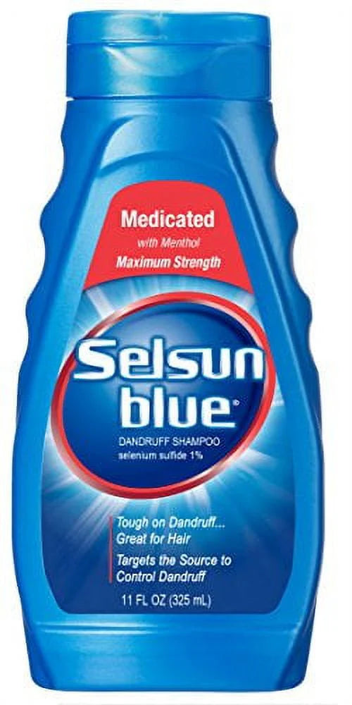 Selsun Blue Maximum Strength Medicated Anti-Dandruff Shampoo with Menthol, 11oz E4657