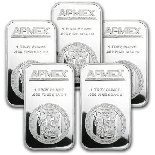 1 oz Silver Bar - APMEX (Lot of 5 Bars) - Walmart