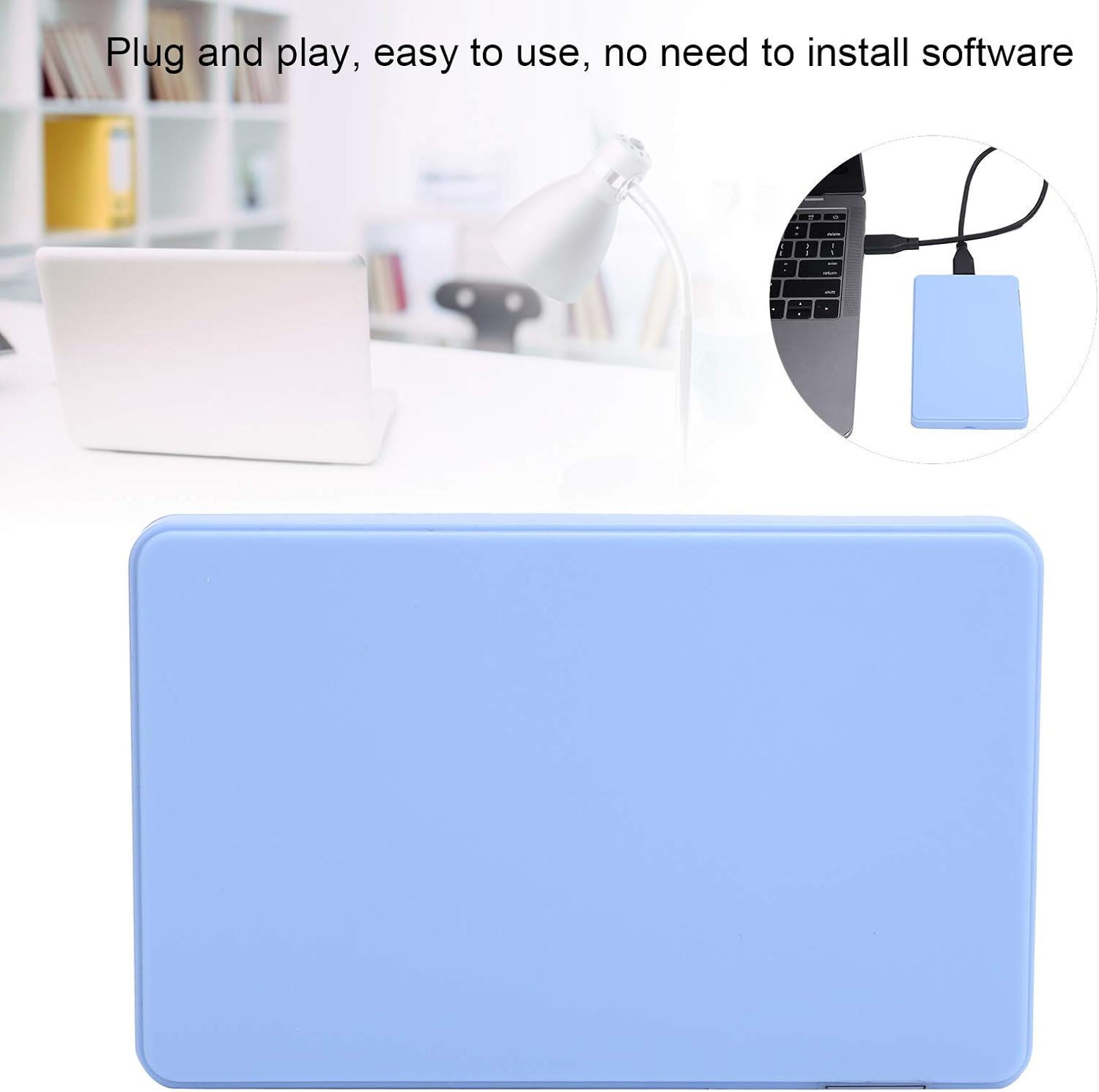 USB3.0 2.5 Inch Portable External Hard Drive for PC Laptop, Blue 2TB N24171