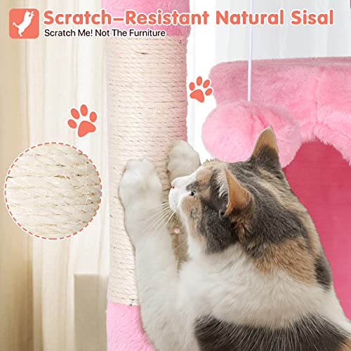 ASHY 54in Cat Tree with Scratching Post for Indoor Cats I993