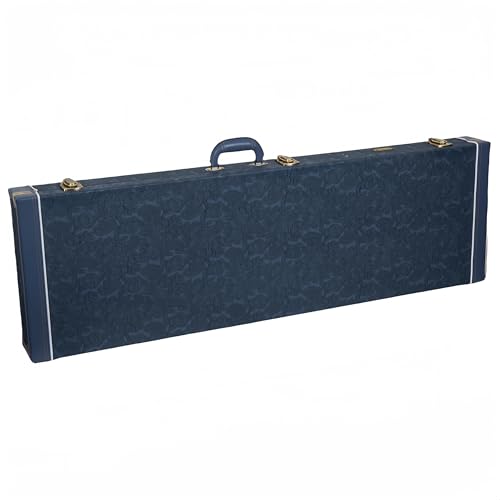 Crossrock Relief Series 335 Guitar Case for ES-335 & Semi-Hollow Electric Guitars, Carved Smoke Blue Finish S516