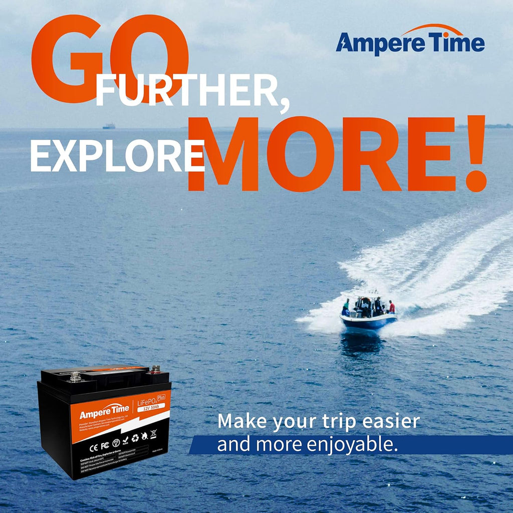 Ampere Time 12V 200Ah Plus LiFePO4 Battery with 200A BMS N84511