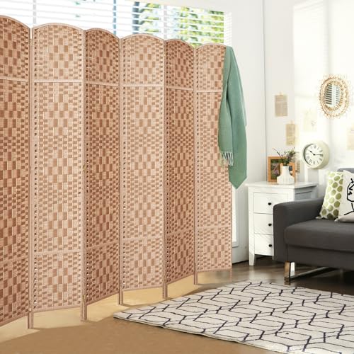 Rose Home Fashion 6 ft Tall Room Divider 4 Panel Folding Privacy Screen, Dark Coffee C8634
