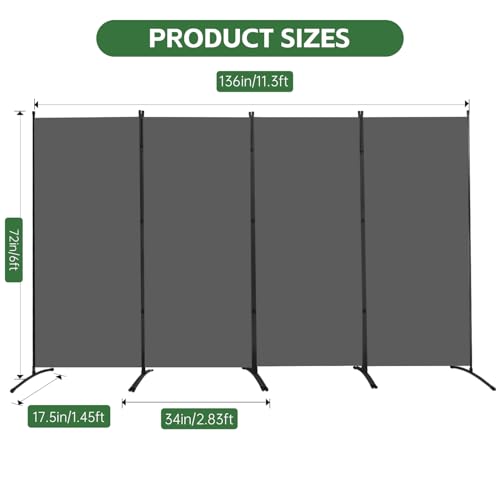 Room Divider Folding Privacy Screens, 3 Panel Portable Partition Q514484