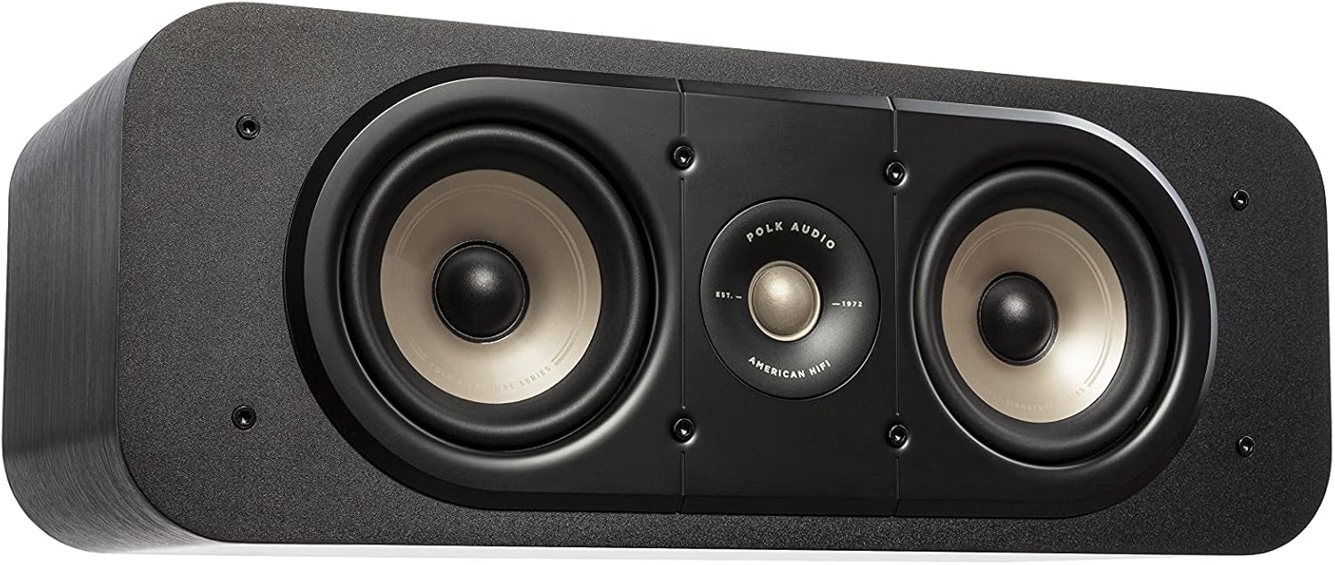 Polk Signature Elite ES30 Center Channel Speaker - Hi-Res Audio Certified and Dolby Atmos & DTS:X Compatible, 1" Tweeter & Two 5.25" Woofers, Dual Power Port for Effortless Bass, Stunning Black