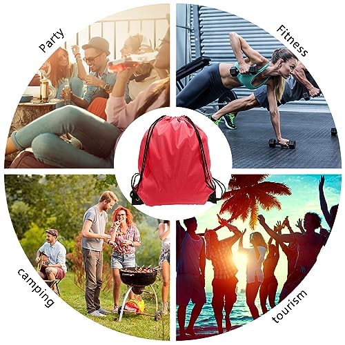 GoodtoU 40 Pack Drawstring Backpacks Waterproof Nylon Cinch Bags for School Gym N792