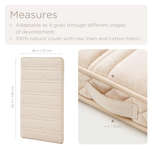 Organic Breathable Crib Mattress for Baby & Toddler, 4" Firm, Removable Washable Cover E9716