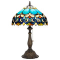 Tiffany Stained Glass Table Lamp Sea Blue Pear J2662