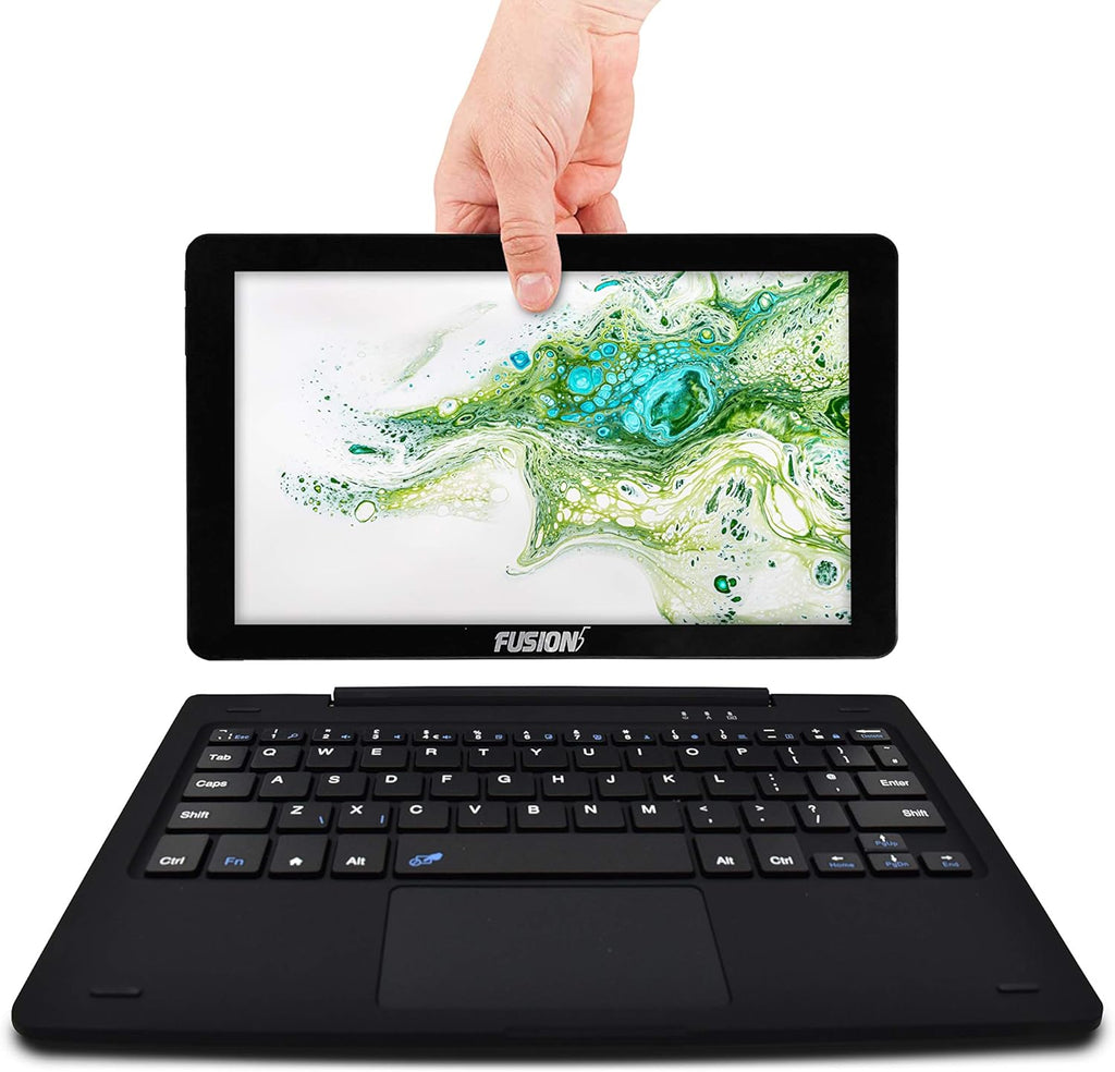 Fusion5 10.1" 2in1 Google Certified Android Laptop Tablet PC - (Powerful Processor, Android 10 Q, 3GB RAM, 32GB Storage, Dual Cameras, HD IPS, Type C, Bluetooth Tablet PC with Docking Keyboard)