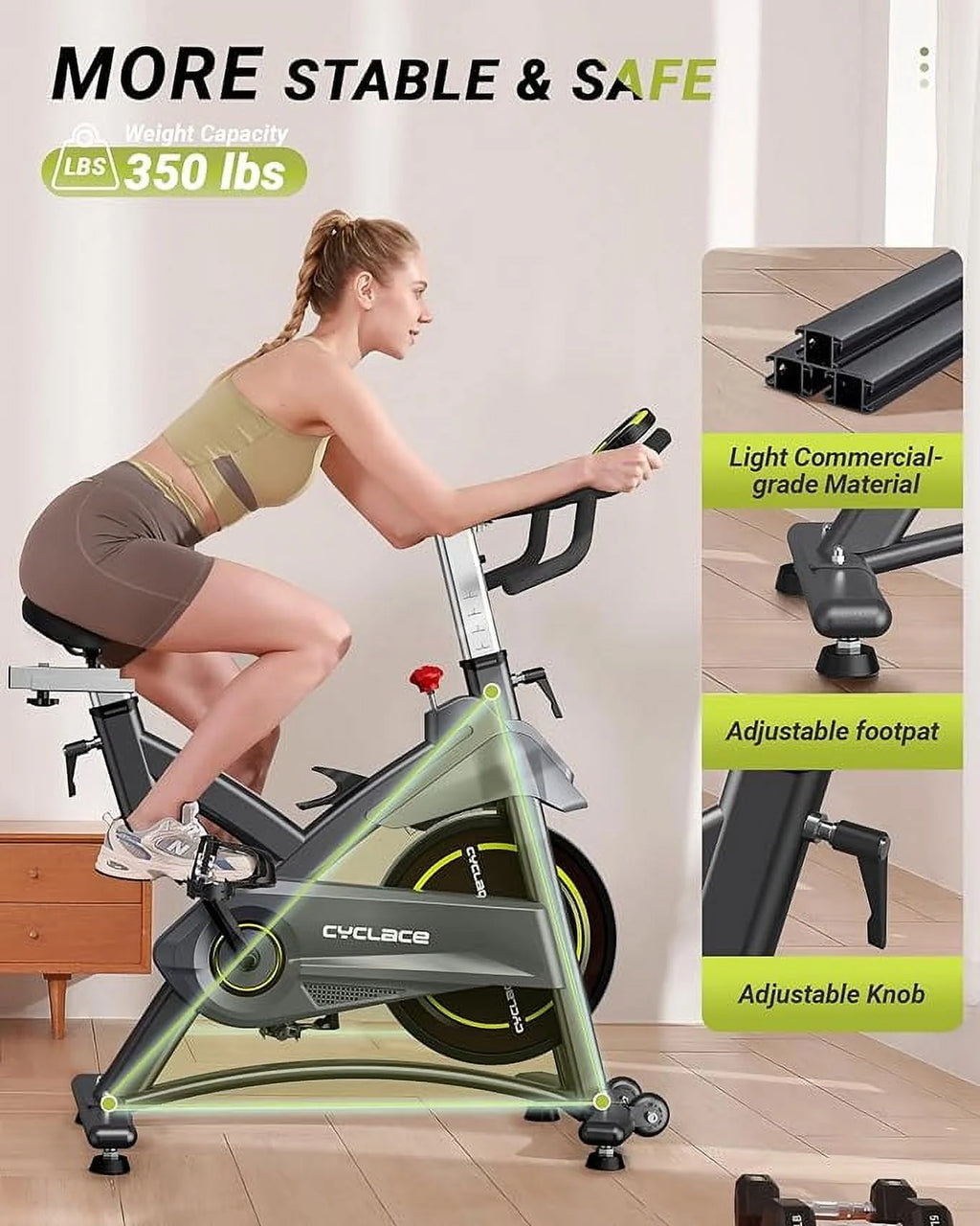 Cyclace PRO Magnetic Exercise Bike 003C 350lbs Indoor Cycling Bike with Tablet Holder S86987