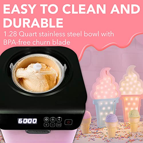 Whynter Ice Cream Maker 2.1 Qt Automatic with Built-In Compressor, Stainless Steel J810