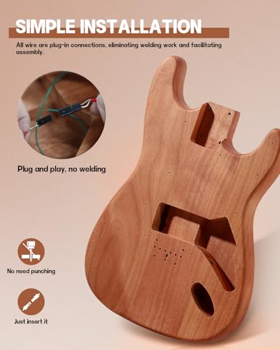 Leo Jaymz DIY Single Cut Electric Guitar Kit Mahogany Rosewood B148