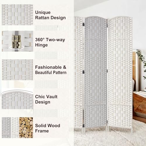 Rose Home Fashion 6 ft Tall Room Divider 4 Panel Folding Privacy Screen, Dark Coffee C8634