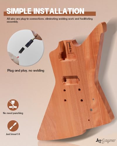 Leo Jaymz DIY Single Cut Electric Guitar Kit Mahogany Rosewood B148