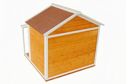 Wooden Dog House for Small to Medium Dogs, Weatherproof, Brown B951
