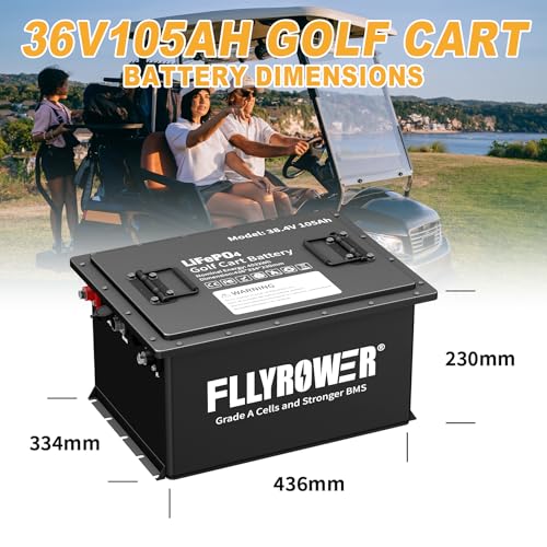 FLLYROWER 12V 100Ah LiFePO4 Battery with BMS for Marine RV Solar I833