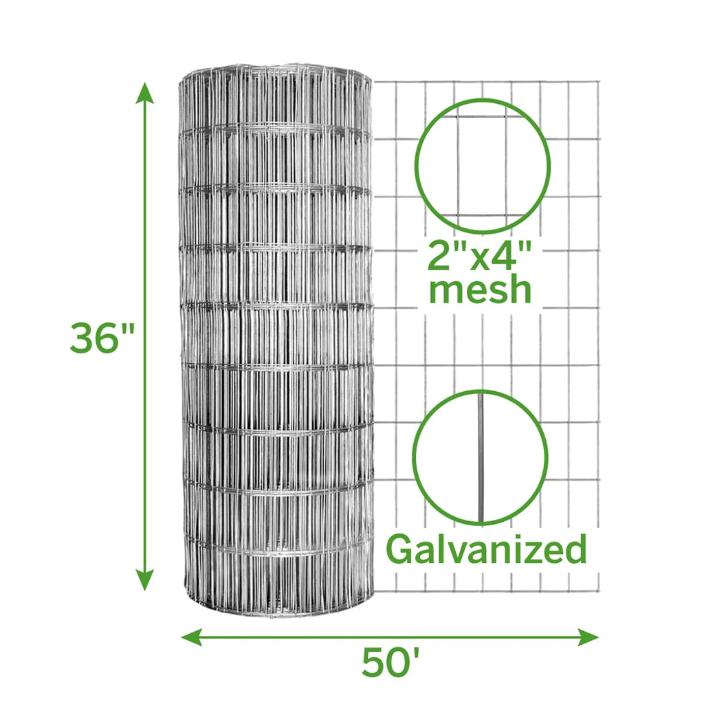 Garden Craft 36in H x 50ft L Galvanized Steel Welded Wire Fence C9971