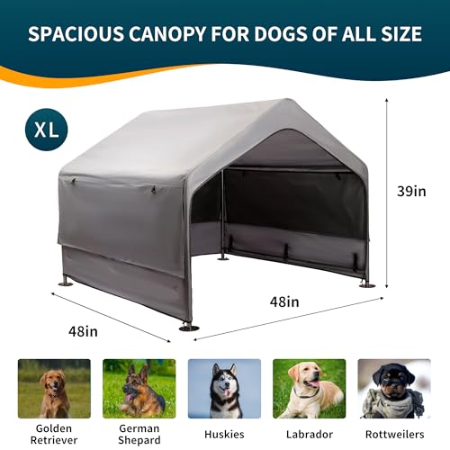 Dog Tent Outdoor Extra Large Waterproof Shade Shelter for Pets, Gray I68919