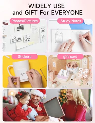 iDPRT Portable Sticker Maker Machine with 1 Roll Sticker Paper, Mini Thermal Printer for Study Notes, DIY, Labels, Grey J29332