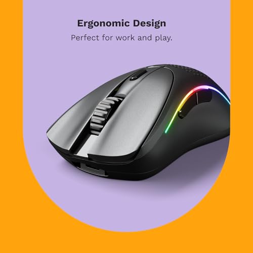 Glorious Gaming Model D 2 Wireless Ergonomic Mouse, 66g, White V612