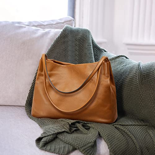 Kattee Leather Tote Bag for Women, Casual Shoulder Hobo Purse with Magnetic Snap Closure U606