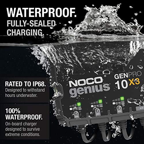 NOCO Genius GENPRO10X3 3-Bank 30A Onboard Battery Charger 12V Waterproof Marine M642972