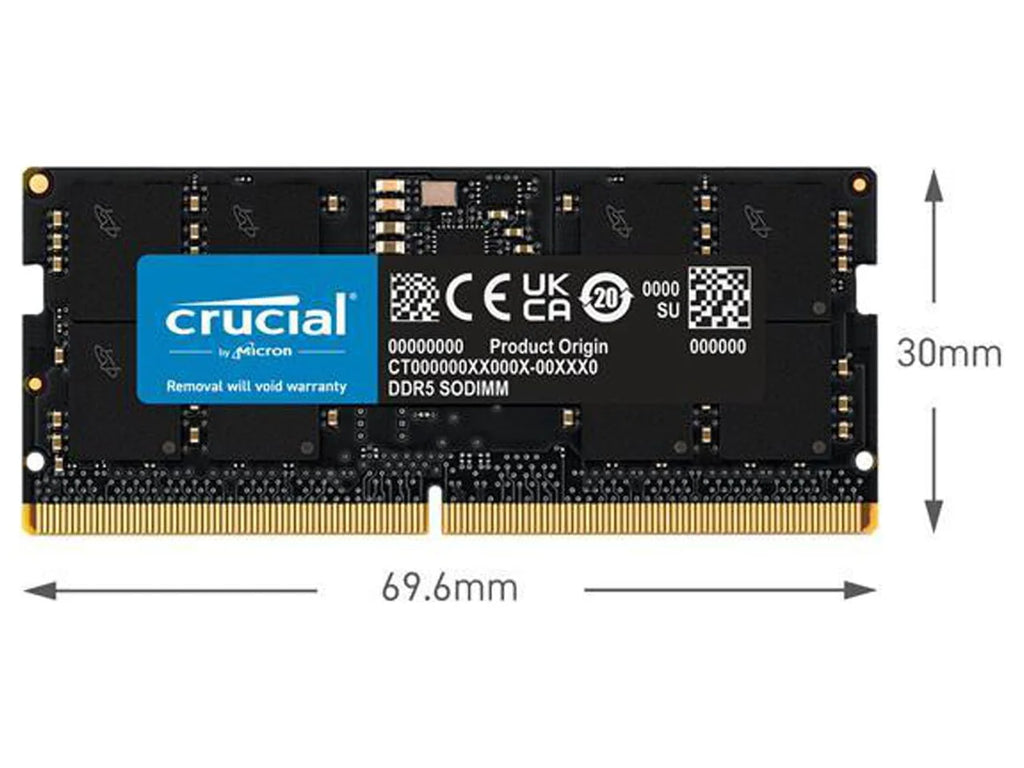 Crucial 64GB (2 x 32GB) DDR5-4800 SoDIMM Memory Kit for Notebook J247773