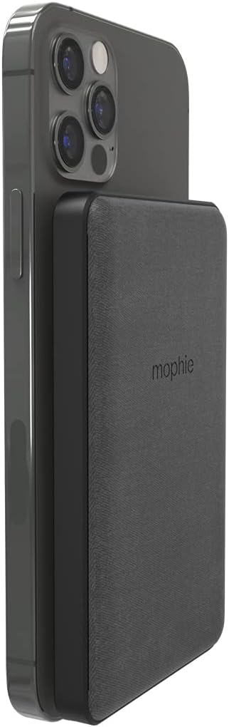 mophie snap+ juice pack mini - Magnetic and portable wireless charger containing a 5,000mAh internal battery. - Black Pack of 2