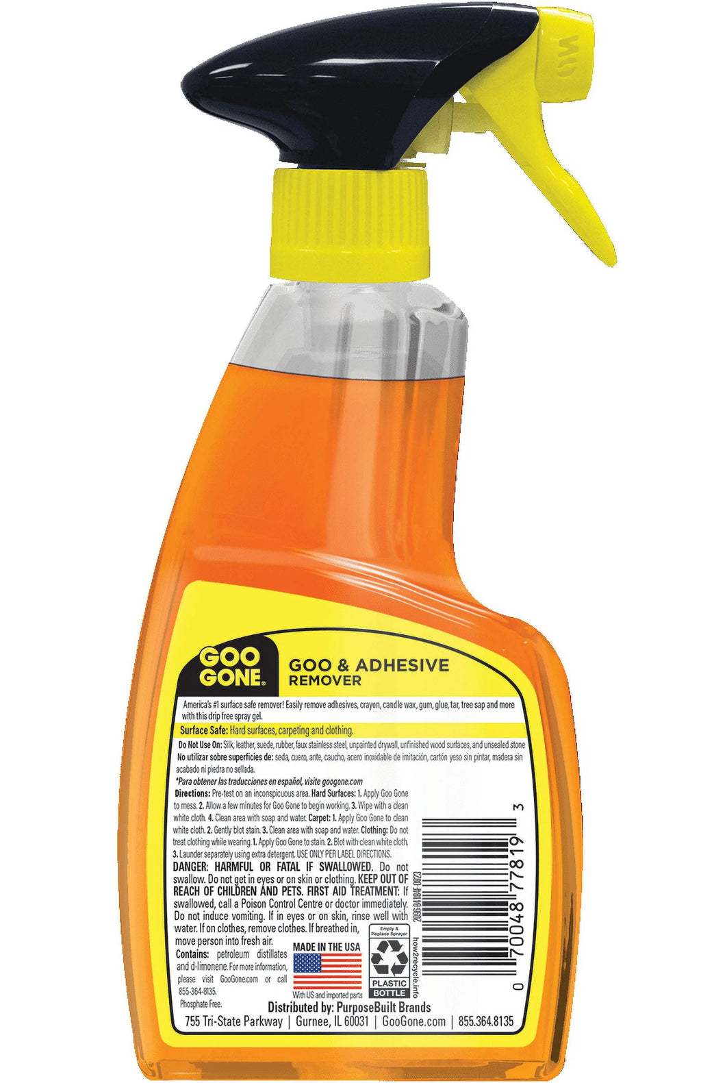 Goo Gone Original Spray Gel Adhesive Remover, 12 Oz U830