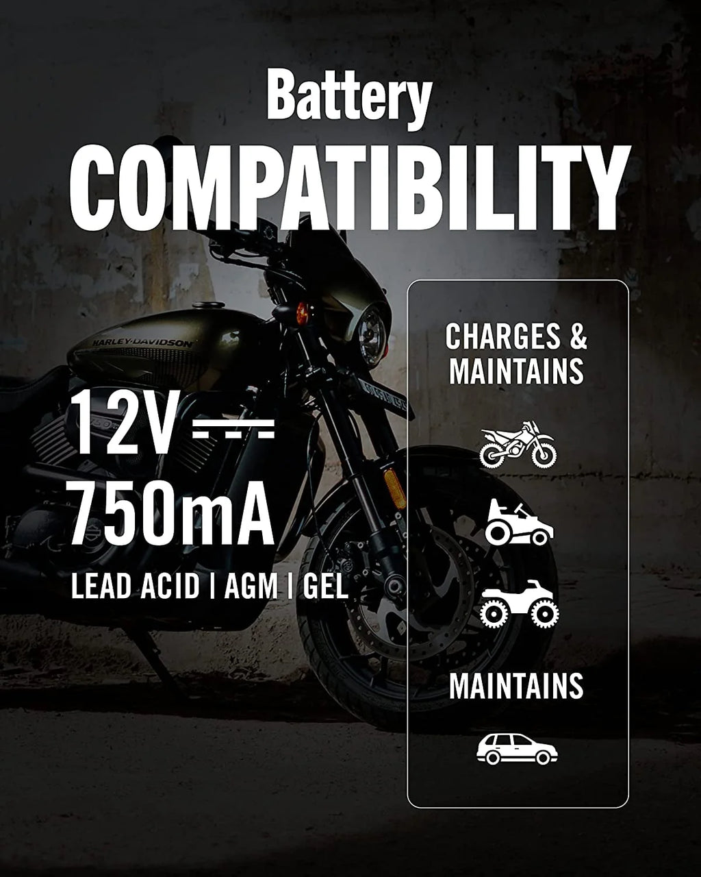 Battery Tender Junior 12V Charger and Maintainer for Motorcycle, ATVs H5113