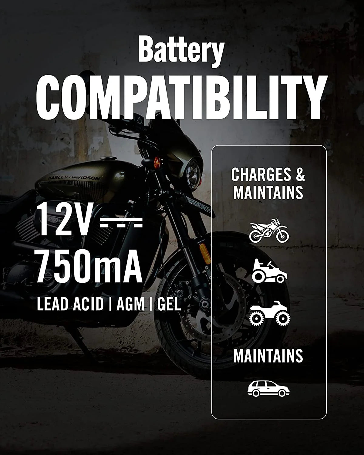 Battery Tender Junior 12V Charger and Maintainer for Motorcycle, ATVs H5113