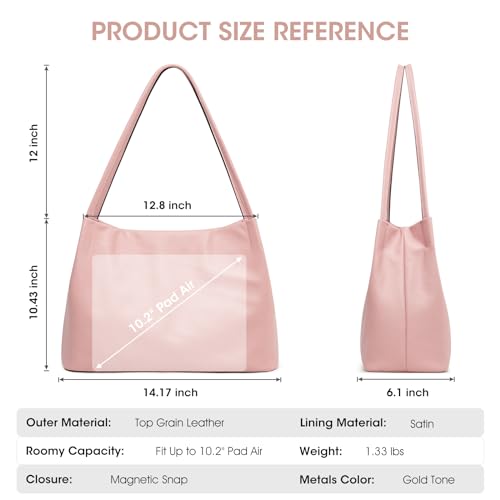Kattee Leather Tote Bag for Women, Casual Shoulder Hobo Purse with Magnetic Snap Closure U606