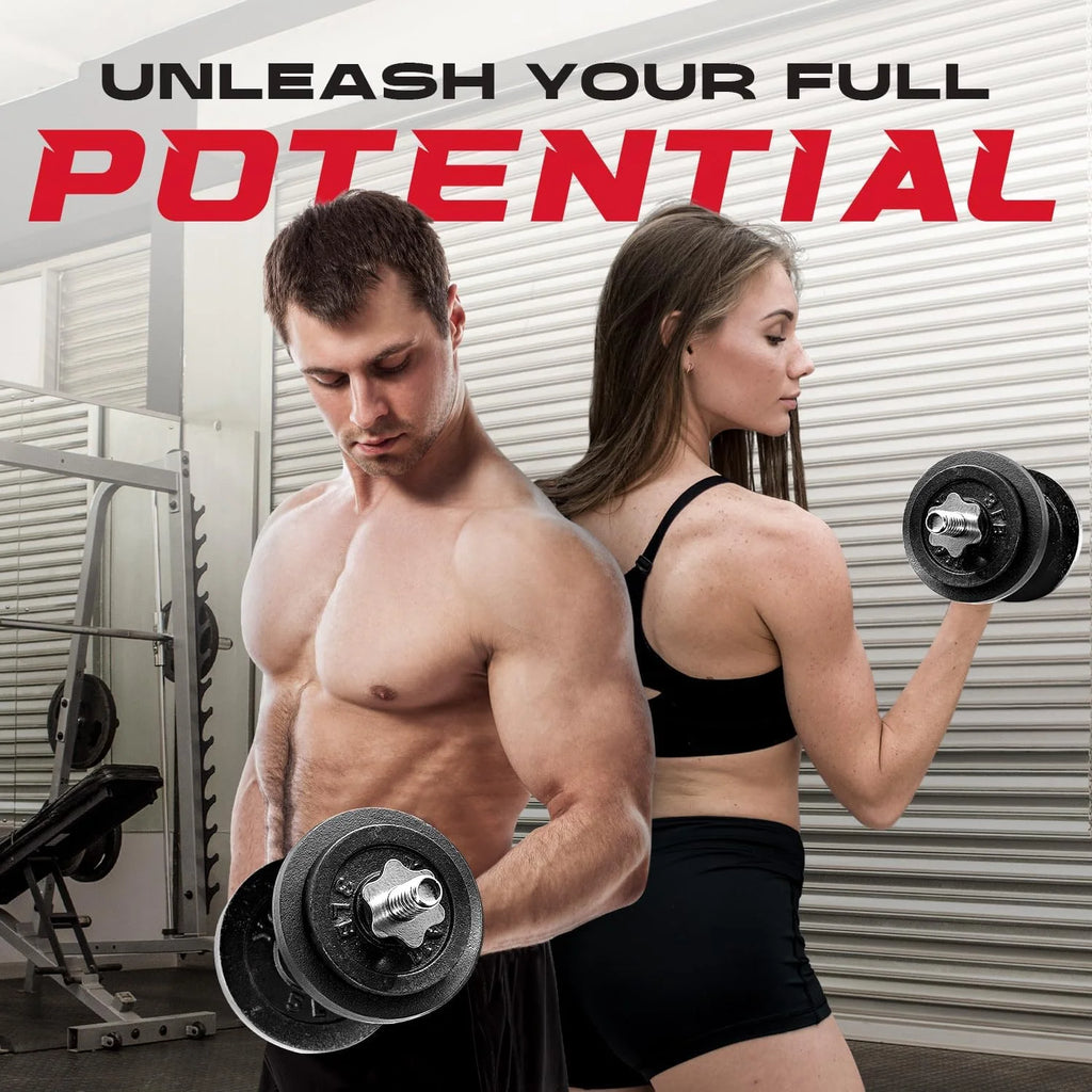 Yes4All 200 lbs Adjustable Dumbbell Set, Cast Iron Pair D6439