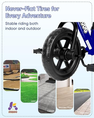 KRIDDO 2-in-1 Kids Tricycle and Toddler Balance Bike, Black U656