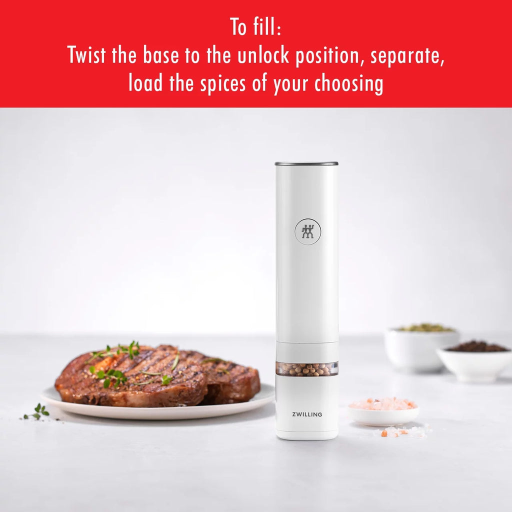 ZWILLING Enfinigy Electric Salt and Pepper Mill, White P408