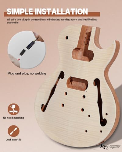 Leo Jaymz DIY Single Cut Electric Guitar Kit Mahogany Rosewood B148