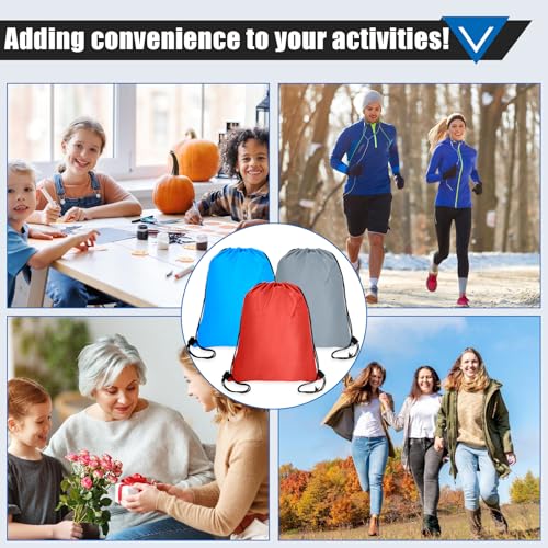 Lzerking Drawstring Backpack Bulk 50 Pcs 10 Colors Nylon N23917