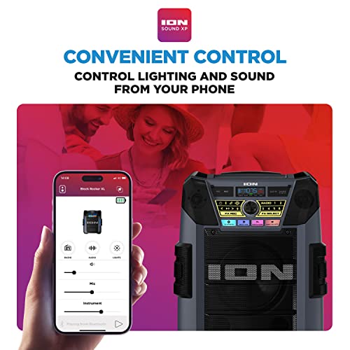 ION Block Rocker Portable Bluetooth Party Speaker with Karaoke Microphone T461114