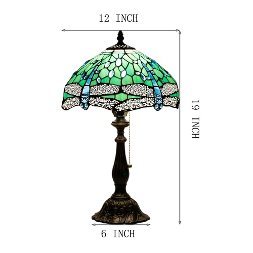 Tiffany Stained Glass Table Lamp Sea Blue Pear J2662