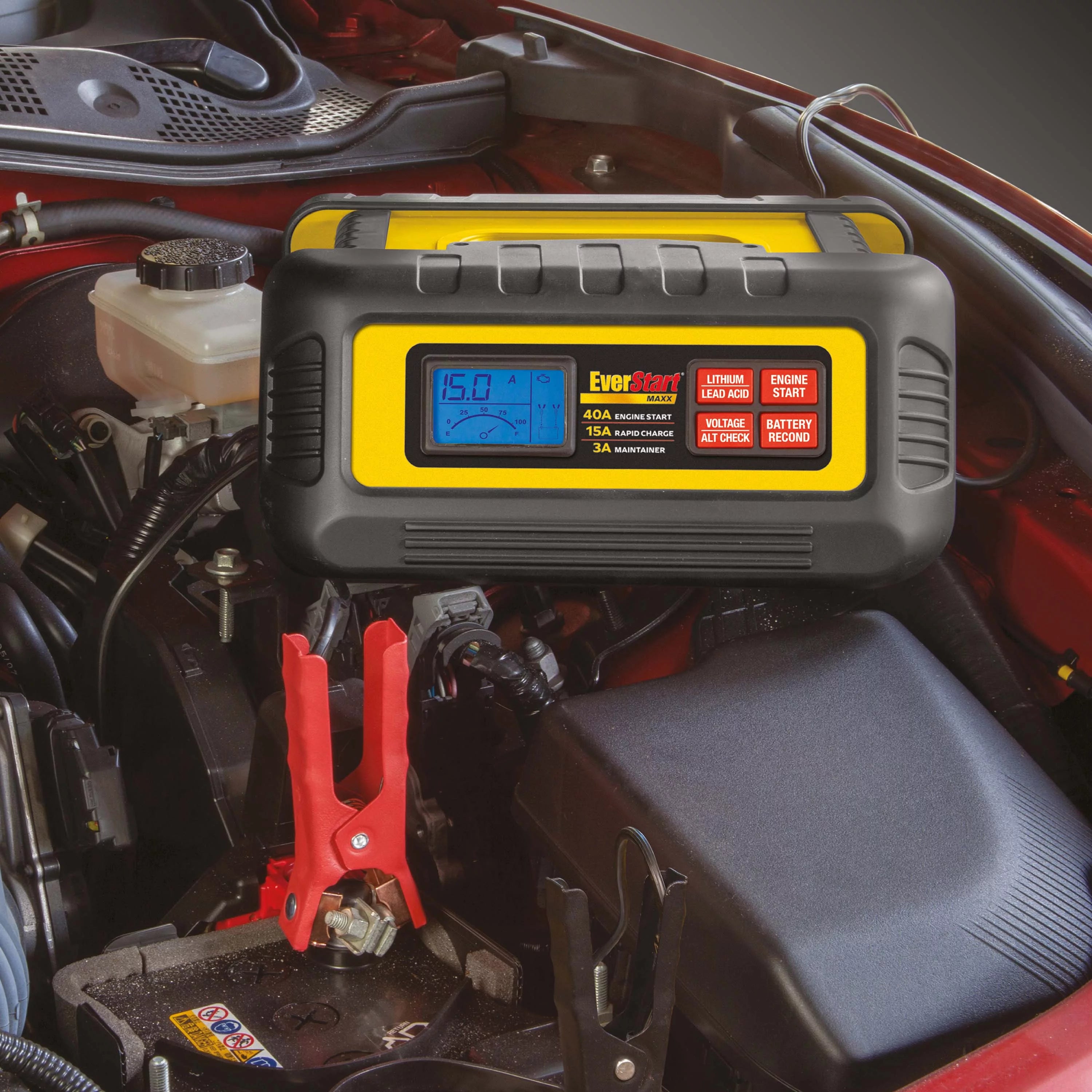 EverStart Maxx 15 Amp Battery Charger and Maintainer with 40 Amp Engine Start D4312