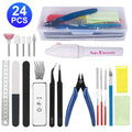 TSV 24Pcs Gundam Model Basic Tools Kit, Plastic Model Building Tools Craft Set, Hobby Building Tools Kit for Gundam, Car, Airplanes Model Assemble Building, Repairing