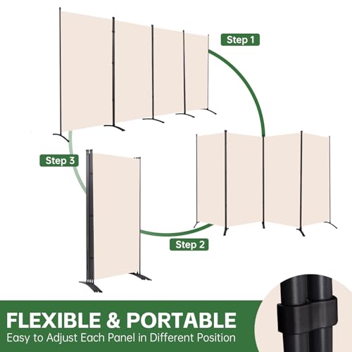 Room Divider Folding Privacy Screens, 3 Panel Portable Partition Q514484