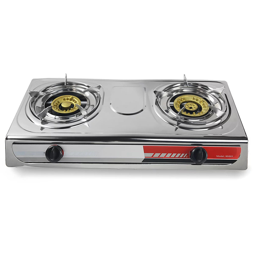 XtremepowerUS Outdoor 2 Burner Propane Gas Stove with Regulator and Hose Y3807