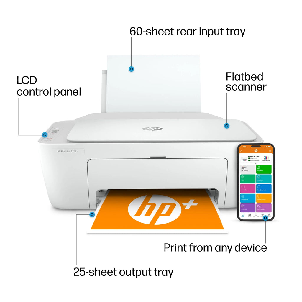HP DeskJet 2752e All-in-One Wireless Color Inkjet Printer Q778805