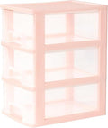 3 Drawer Storage Organizer, White Plastic Drawer Storage, Small Desktop Organizer for Home, Office
