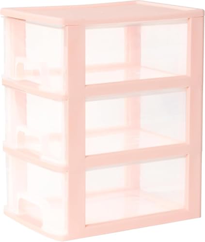3 Drawer Storage Organizer, White Plastic Drawer Storage, Small Desktop Organizer for Home, Office