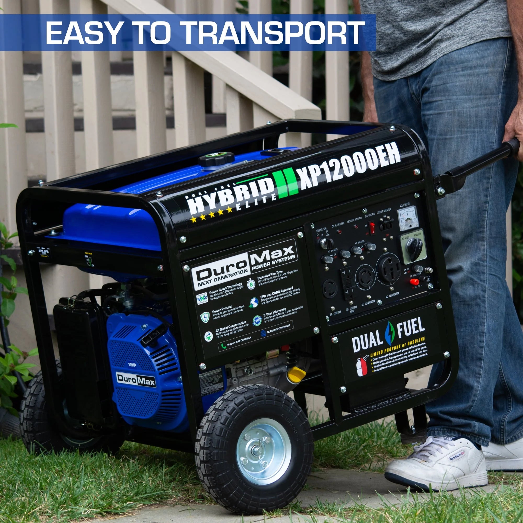 DuroMax XP12000EH 12,000 Watt Dual Fuel Portable Generator C847