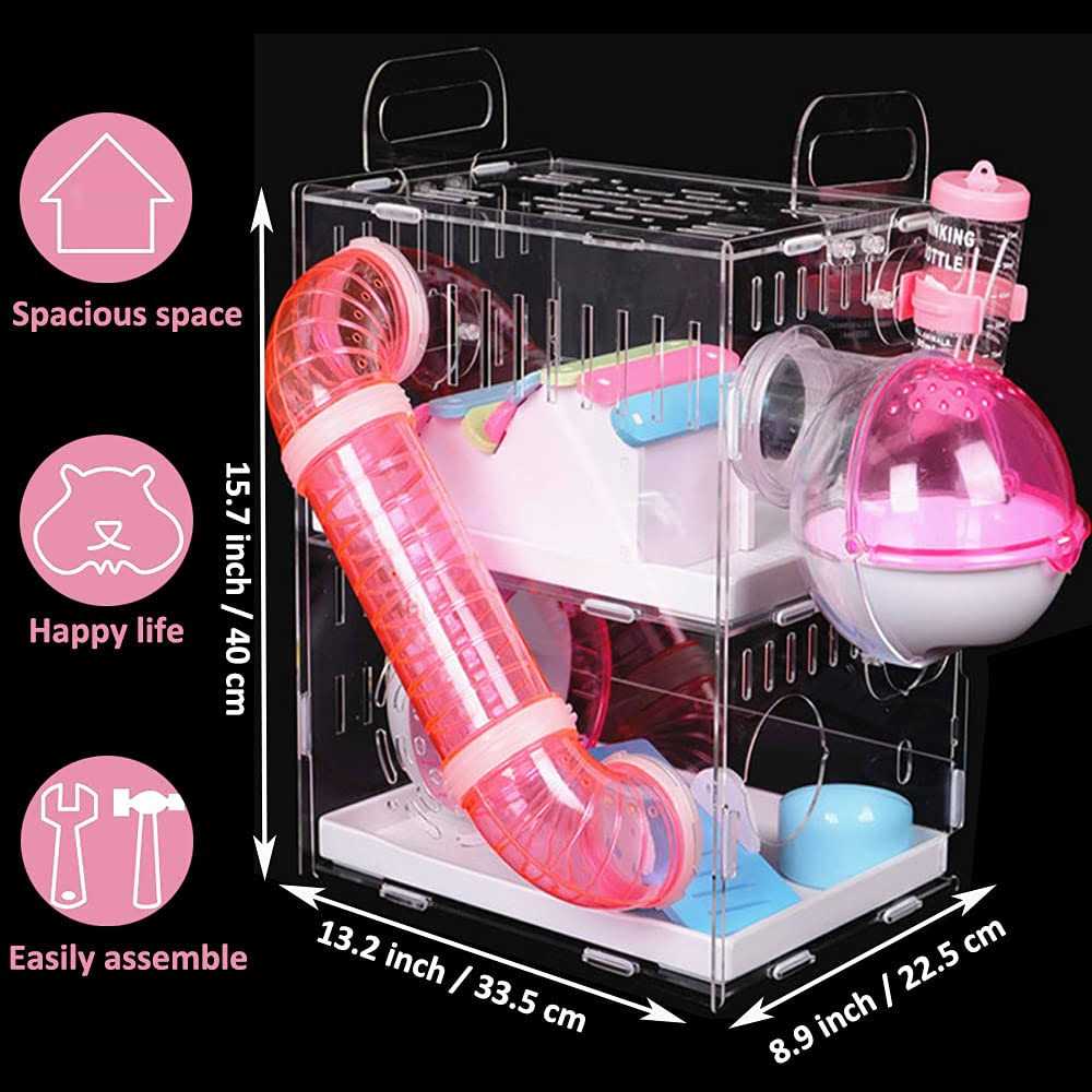 DuvinDD Hamster Cage with Crossover Tubes and Tunnels J8138