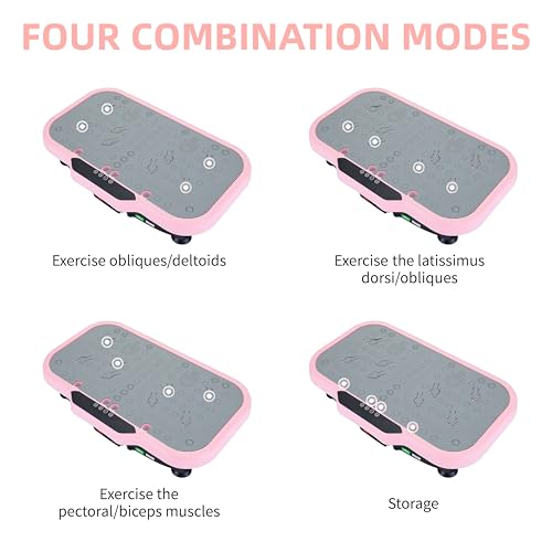 Vibration Plate Fitness Machine with Handle for Whole Body Workout Home Gym Pink S735